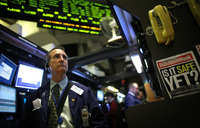 April 2009, New York, N.Y. - A trader works on the floor of the New York Stock Exchange. 
