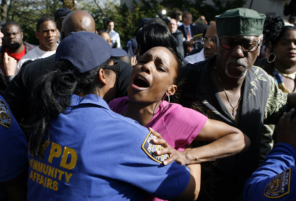 April 2008, Kew Gardens, N.Y. - People gathered outside Queens Criminal Court react to the acquittal on all charges of three detectives involved in the 50-shot killing of unarmed groom-to-be Sean Bell. : News Singles : Jason DeCrow Photojournalist