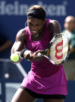 September 2009, Flushing, N.Y. - Serena Williams, of the United States, hits a backhand against Spain's Maria Jose Martinez Sanchez during the third round of the US Open at the USTA Billie Jean King National Tennis Center.