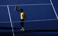 September 2009, Flushing, N.Y. - Spain's Rafael Nadal waves to the crowd as he leaves the court after defeating Richard Gasquet, of France, during the first round of the US Open at the USTA Billie Jean King National Tennis Center.