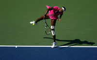 September 2009, Flushing, N.Y. - Venus Williams, of the United States, serves against compatriot Bethanie Mattek-Sands during the second round of the US Open at the USTA Billie Jean King National Tennis Center.