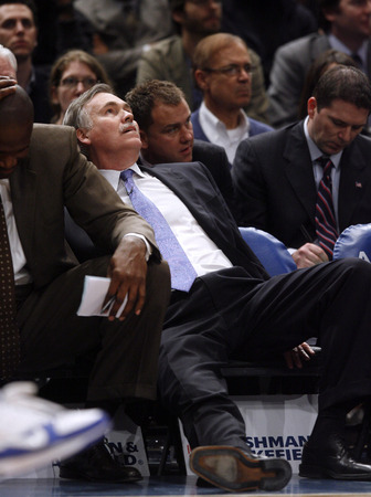 March 2010, New York, N.Y. - New York Knicks head coach Mike D'Antoni reacts on the bench as his team trails against the Denver Nuggets during an NBA basketball game at Madison Square Garden.  : Sports Singles : Jason DeCrow Photojournalist