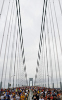 November 2009, Staten Island, N.Y. - Runners cross the Verrazano Narrows Bridge at the start of the ING New York City Marathon.