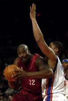 February 2006, NYC - The Miami Heat's Shaquille O'Neal, left, muscles past the New York Knicks' Maurice Taylor at Madison Square Garden. - © All images copyright Jason DeCrow